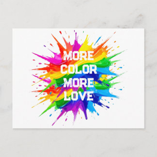 Rainbow Splash Pride Month Design Holiday Postcard