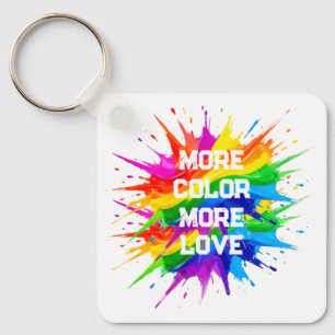 Rainbow Splash Pride Month Design Key Ring
