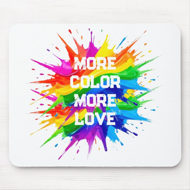Rainbow Splash Pride Month Design Mouse Mat (Front)