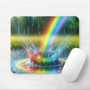 Rainbow Splashing In a Puddle Mouse Mat
