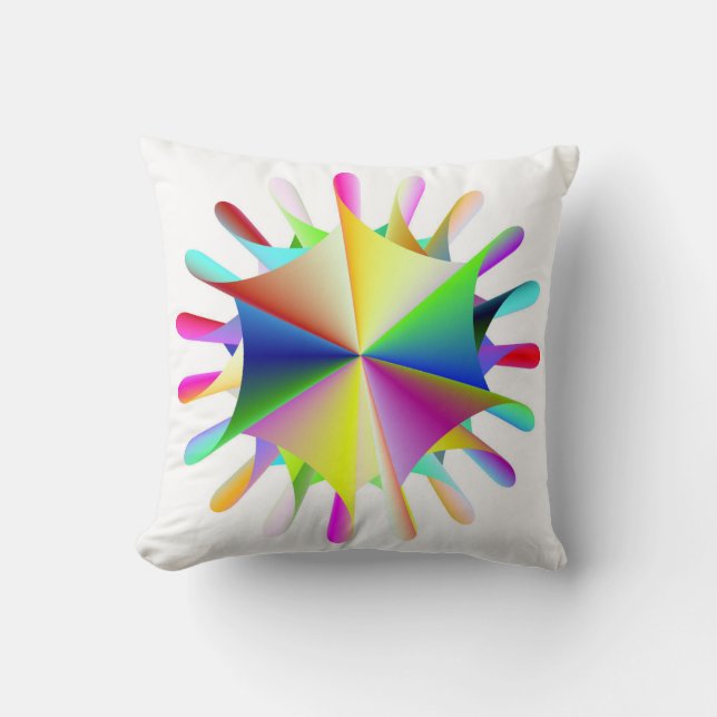 Rainbow Splatt Throw Pillow (Front)