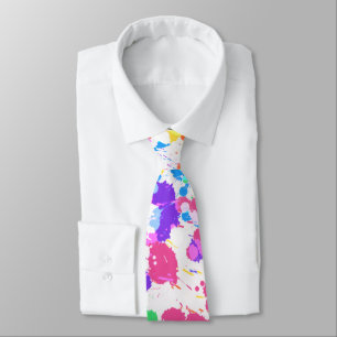 Rainbow Splatter Art Artist Colour Splashes Tie