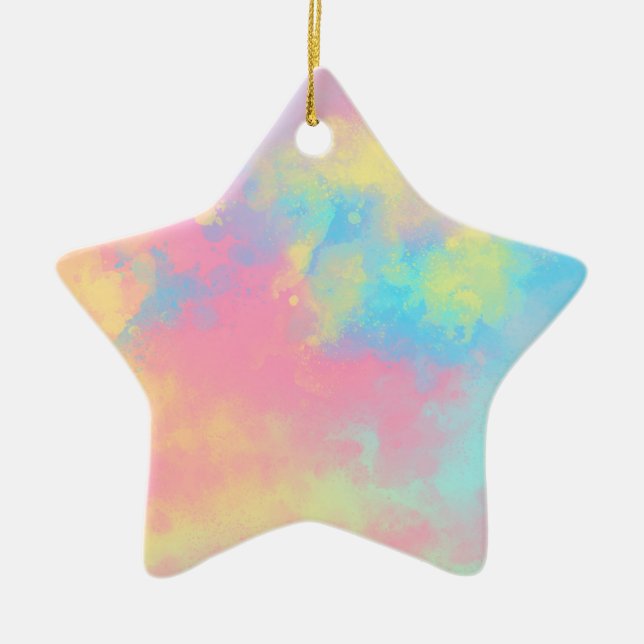 Rainbow splatter Ceramic Decoration (Front)