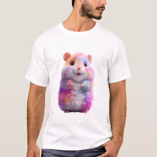 Rainbow Splatter Fluffy Hamster Men T-Shirt