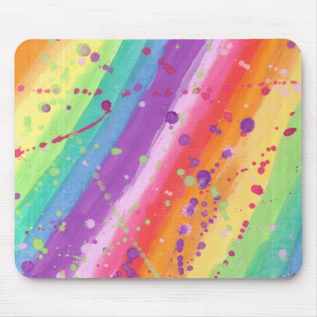 Rainbow Splatter Mouse Mat (Front)