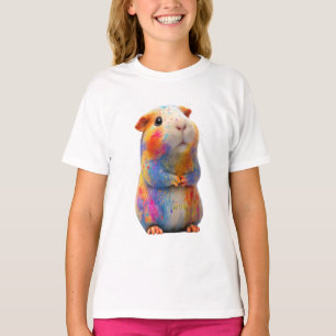 Rainbow Splatter Painted Hamster Kids T-Shirt