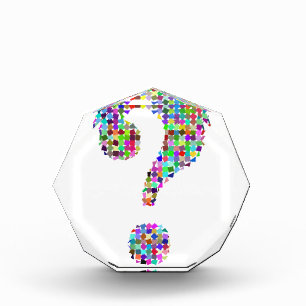Rainbow Splatter Question Mark Acrylic Award
