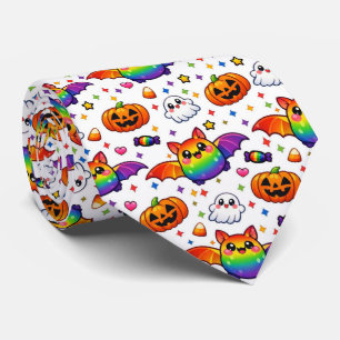 🦇🌈 Rainbow Spooky Sweet Party Tie