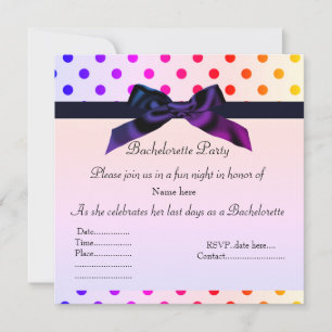 RAINBOW SPOT PINK BACHELORETTE INVITATION