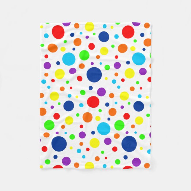 Rainbow Spots Fleece Blanket (Front)