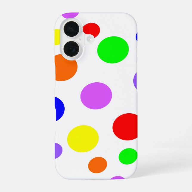 Rainbow Spots iPhone 16 Case (Back)
