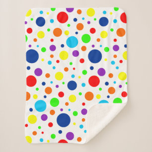 Rainbow Spots Sherpa Blanket