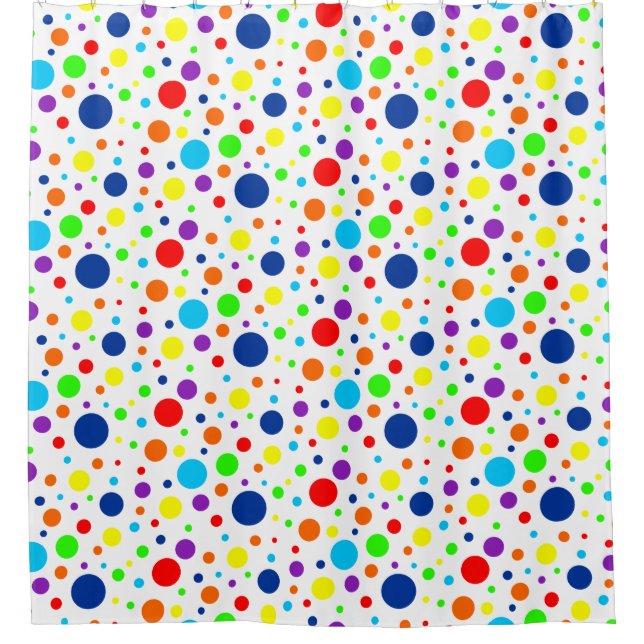 Rainbow Spots Shower Curtain (Front)