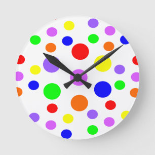Rainbow Spots Wall Clock