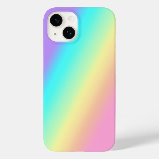 Rainbow Spring Pastels in Gradient Stripes Case-Mate iPhone Case (Back)