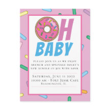 Rainbow Sprinkle Baby Shower Postcard Invitation