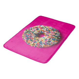 Rainbow Sprinkle Doughnut bath mat