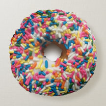 Rainbow Sprinkle Doughnut Pillow
