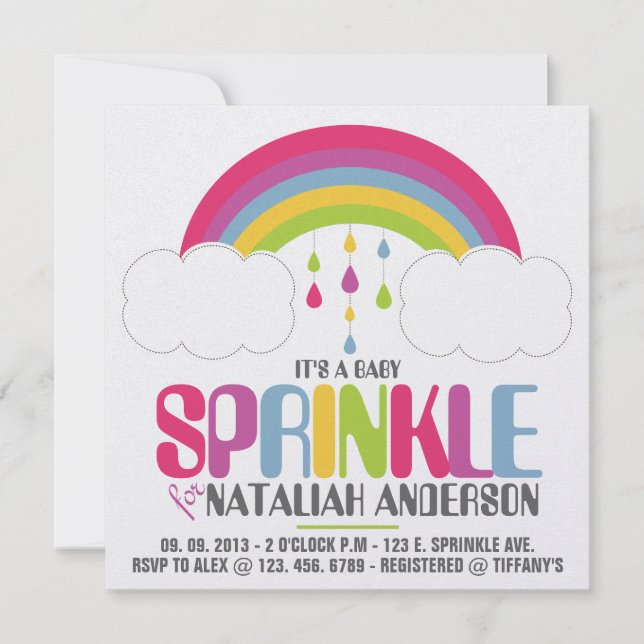 RAINBOW SPRINKLE Invitation (Front)