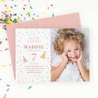 Rainbow Sprinkle Kids Birthday Party Invitation