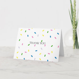 Rainbow Sprinkle Shower Birthday Thank You Card