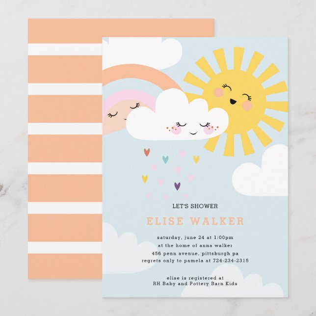 Rainbow Sprinkles Baby Shower Invitation (Front/Back)