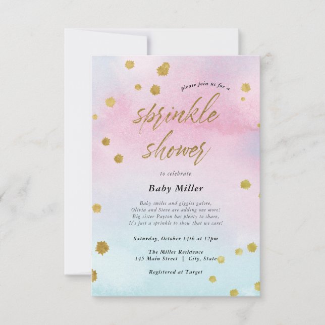 Rainbow Sprinkles Baby Sprinkle Invitation (Front)