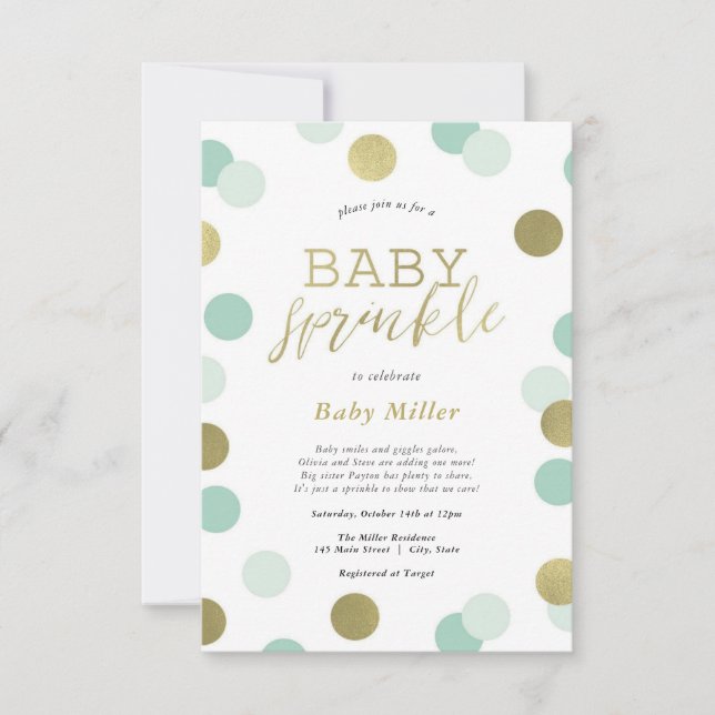 Rainbow Sprinkles Baby Sprinkle Invitation (Front)