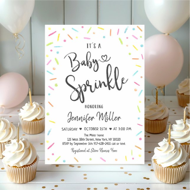 Rainbow Sprinkles Baby Sprinkle Invitation (Creator Uploaded)