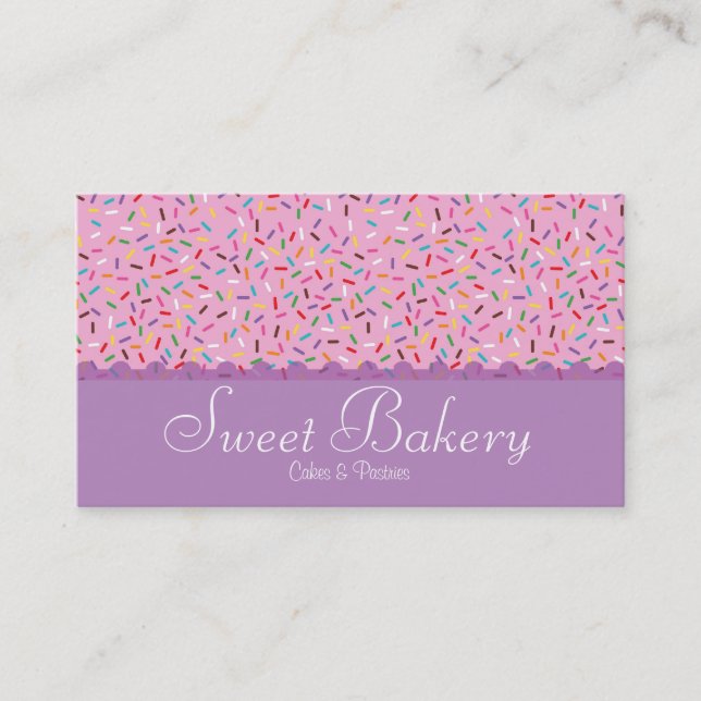 Rainbow Sprinkles Bakery Business Card (Front)