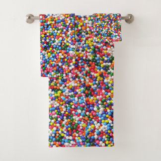 Rainbow sprinkles bath towel set