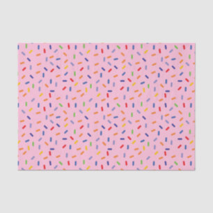 Rainbow Sprinkles Colourful Confetti Light Pink Tissue Paper