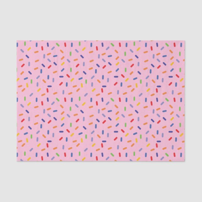 Rainbow Sprinkles Colourful Confetti Light Pink Tissue Paper (Front)