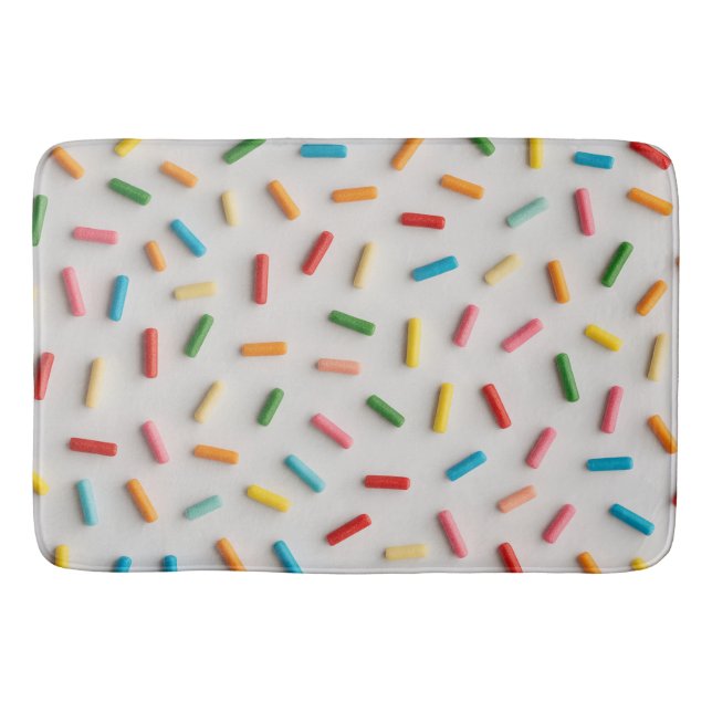 Rainbow Sprinkles Colourful Pattern Bath Mat (Front)