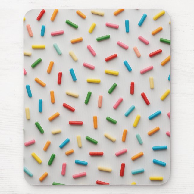 Rainbow Sprinkles Colourful Pattern Mouse Mat (Front)