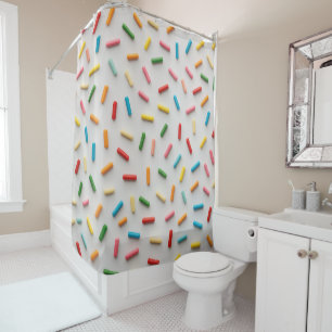 Rainbow Sprinkles Colourful Pattern Shower Curtain