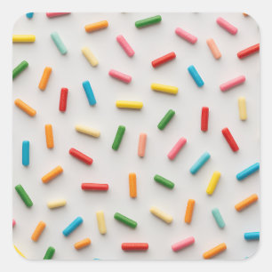 Rainbow Sprinkles Colourful Pattern Square Sticker