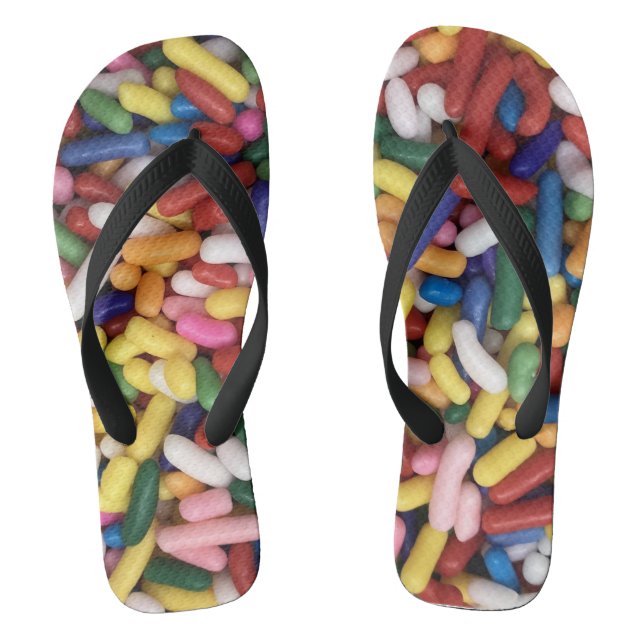 Rainbow Sprinkles Flip Flops (Footbed)