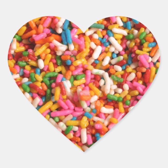 Rainbow Sprinkles Heart Sticker (Front)