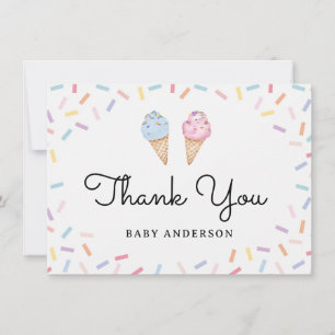 Rainbow Sprinkles Ice Cream Baby Thank You