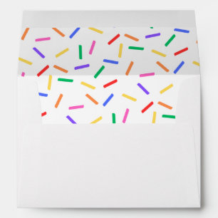 Rainbow Sprinkles Kids Birthday Invite Envelope