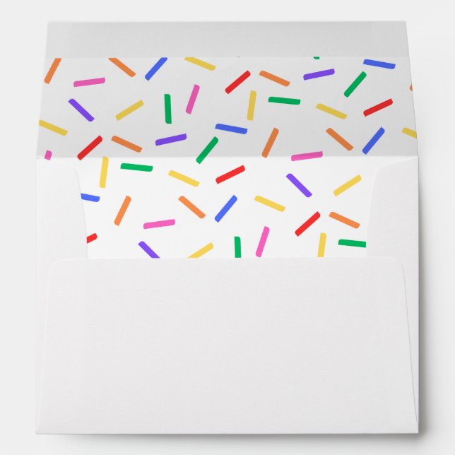 Rainbow Sprinkles Kids Birthday Invite Envelope (Back (Bottom))