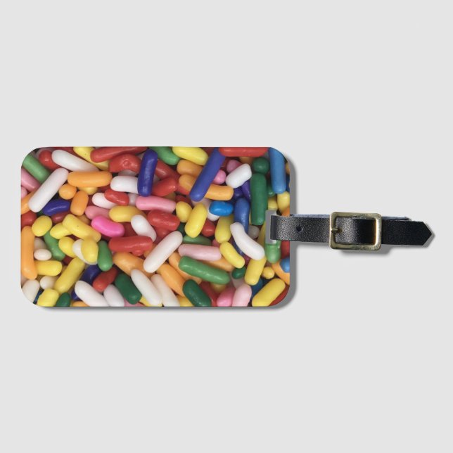 Rainbow Sprinkles Luggage Tag (Front Horizontal)