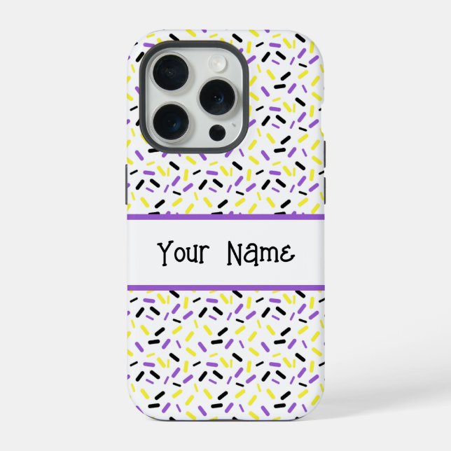 Rainbow Sprinkles Nonbinary Pride Flag iPhone Case (Back)
