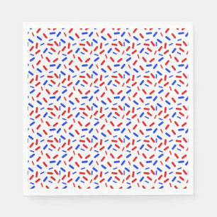 Rainbow Sprinkles Red White Blue American Flag Napkin