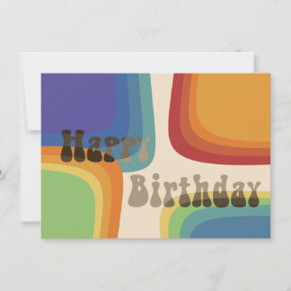 Rainbow square 70s card