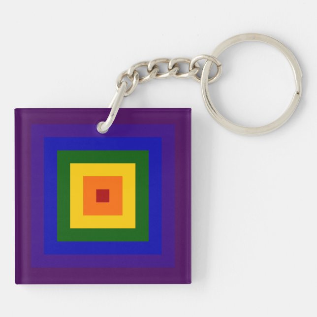 Rainbow Square Key Ring (Back)