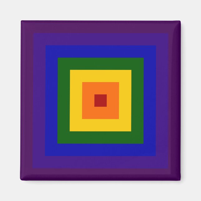 Rainbow Square Magnet (Front)