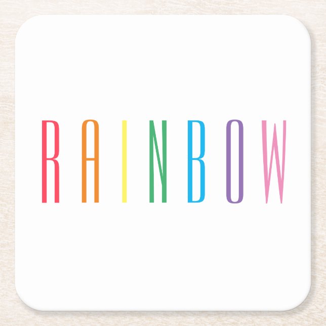 RAINBOW Square Paper Coasters (Front)