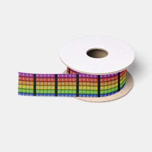 rainbow square smile satin ribbon